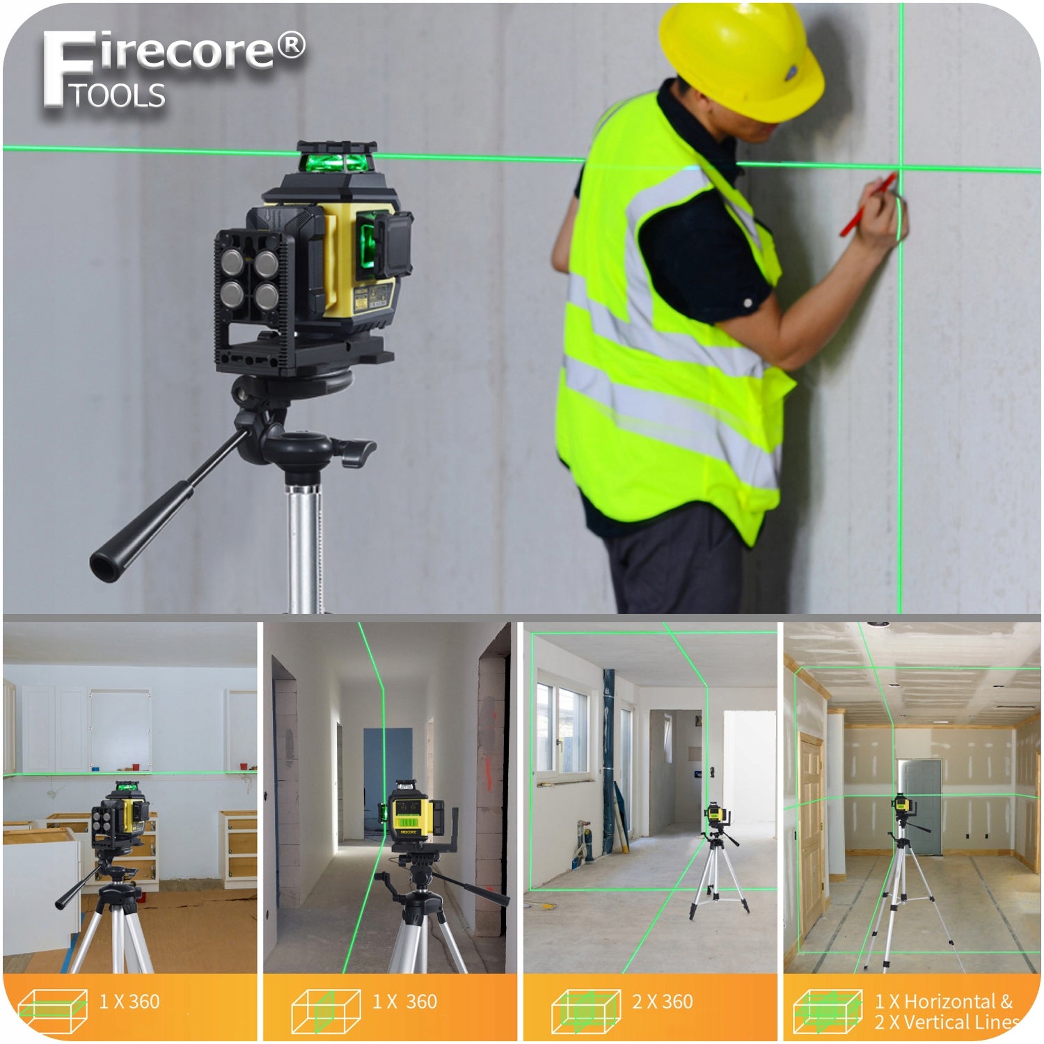 12 LINES LASER LEVEL 3D MAGNETIC CROSS LASER F95T-XG FIRECORE Type cross-line