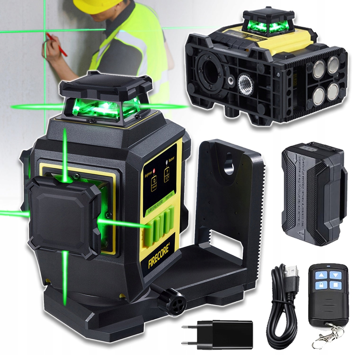 12 LINES LASER LEVEL 3D MAGNETIC CROSS LASER F95T-XG FIRECORE