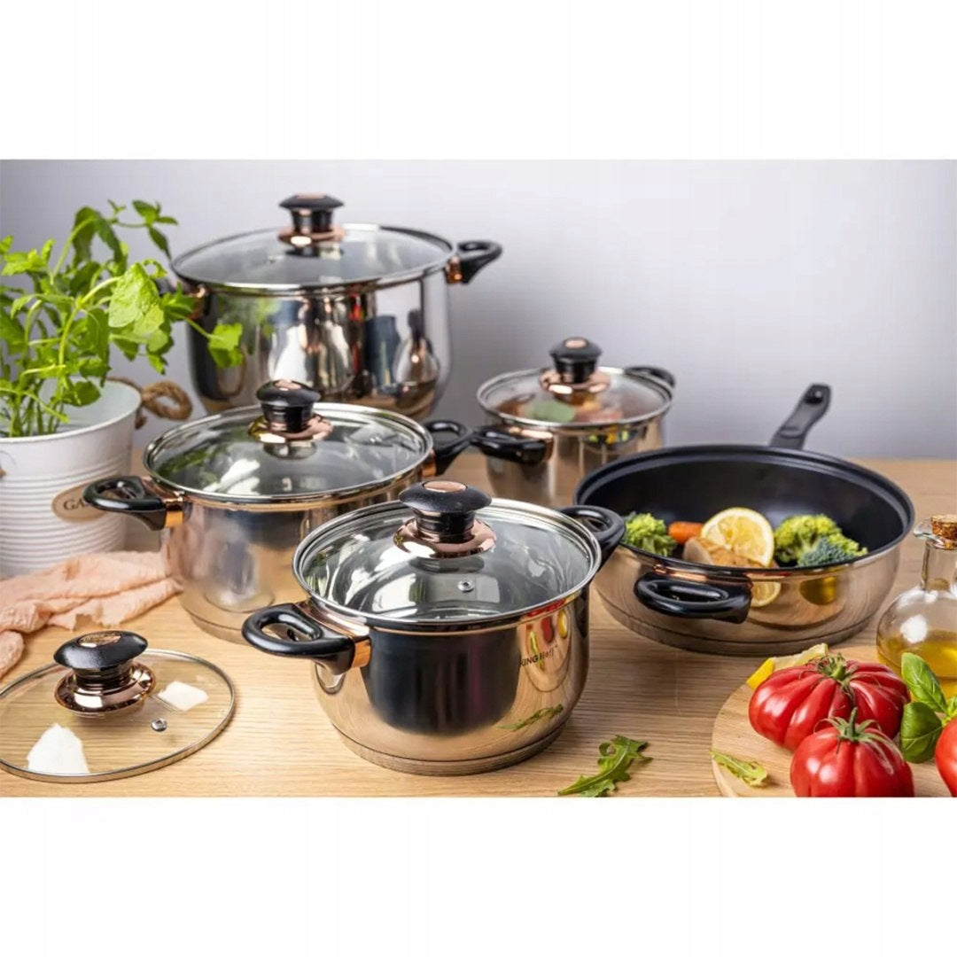 12 PIECE SET OF POTS KINGHOFF KH-1767 Material stainless steel