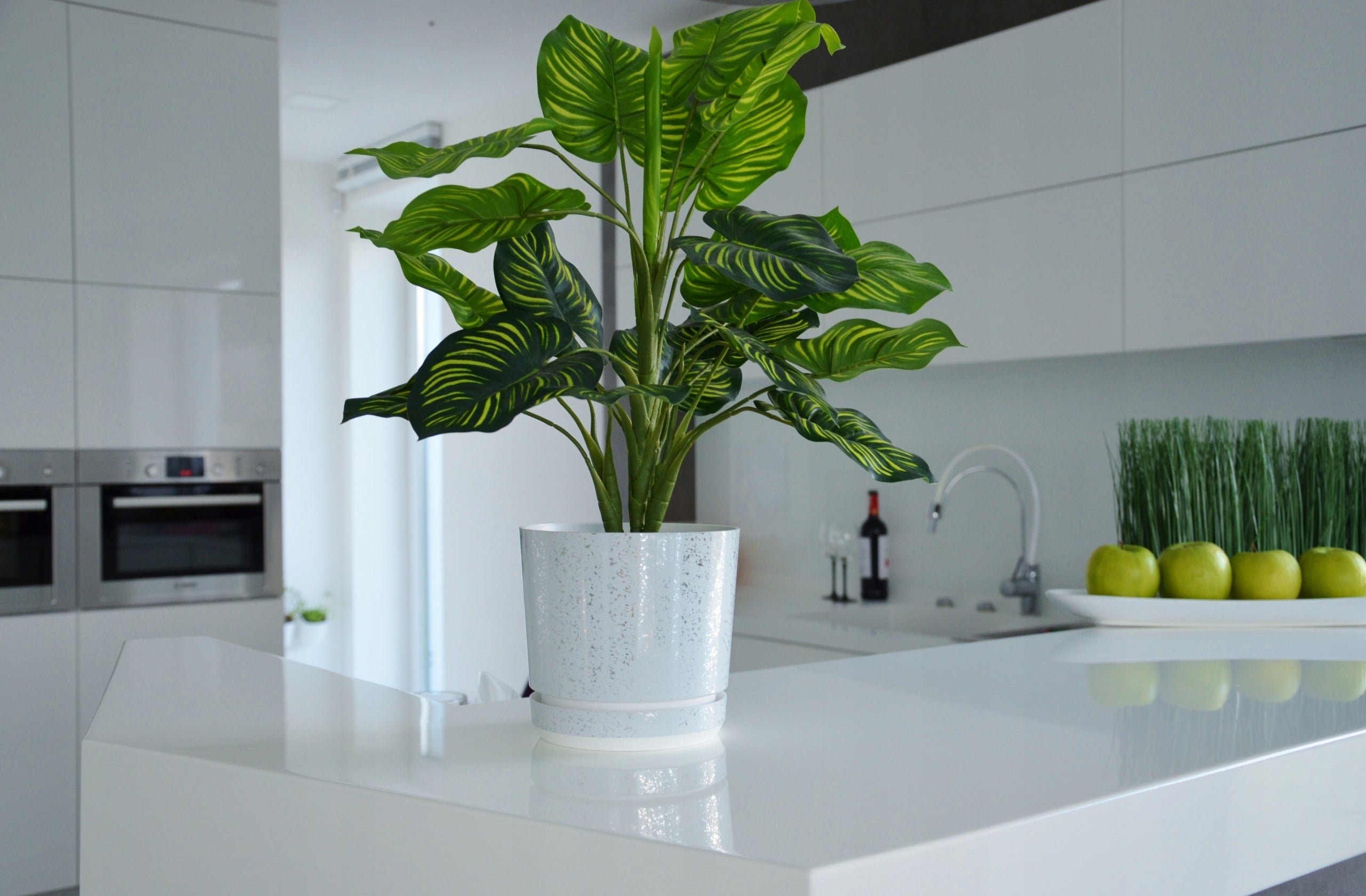 12 cm WHITE MARBLE Decorative pot with stand for herbs SCANDINAVIAN style EAN (GTIN) 5906740311282
