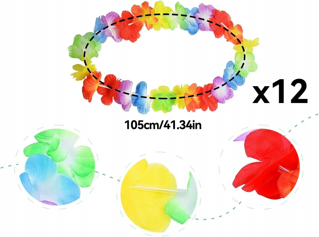 12 pcs, Hawaiian chains, Hawaiian decorations, necklace, garland on b Brand no brand