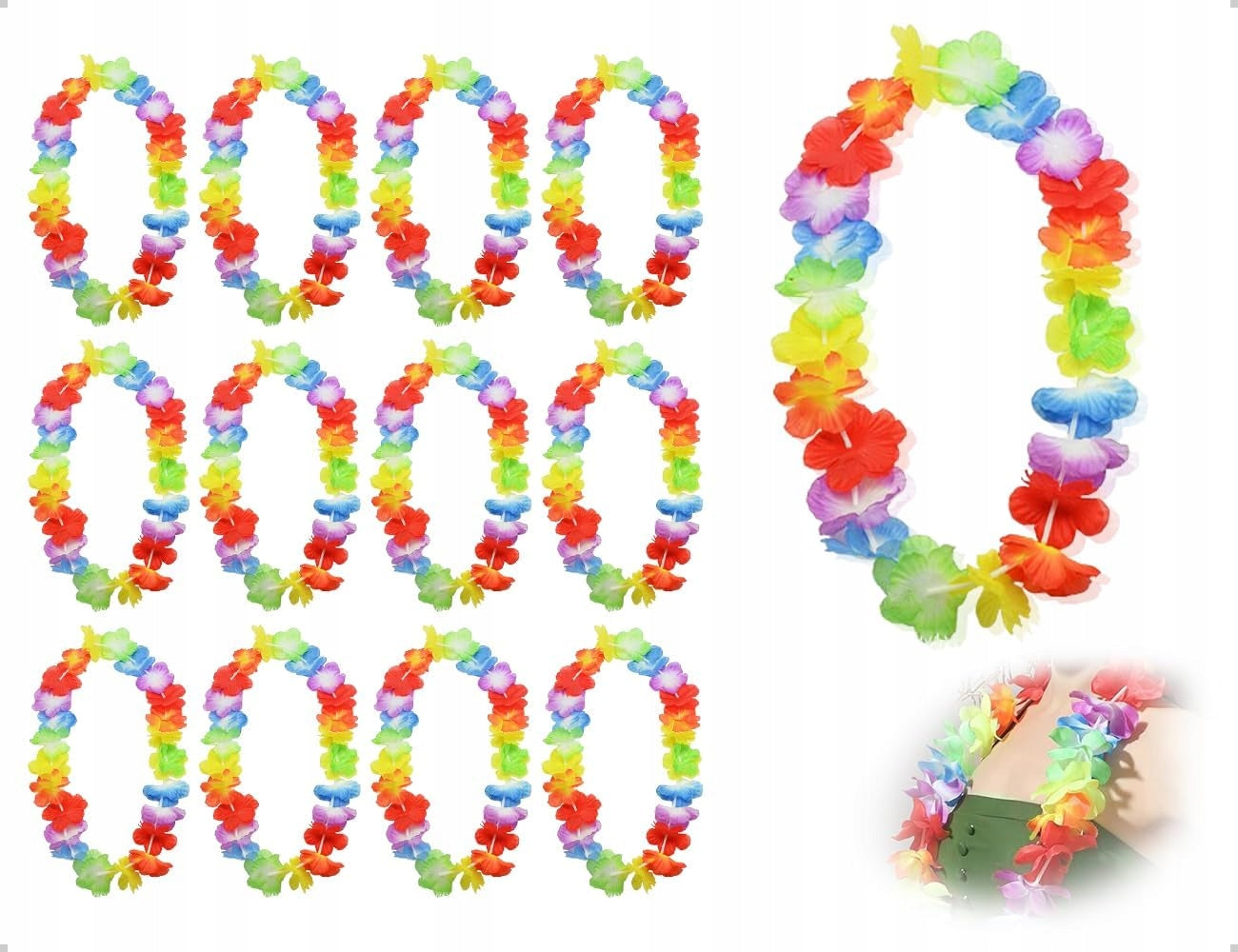 12 pcs, Hawaiian chains, Hawaiian decorations, necklace, garland on b