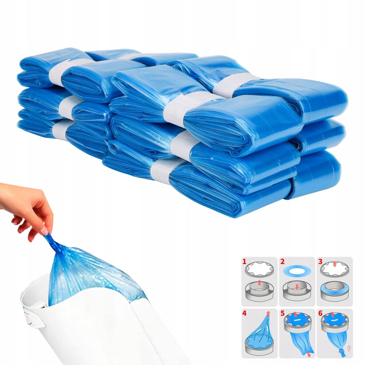 12 x For ANGELCARE Refills Diaper Basket Bags Packaging status original
