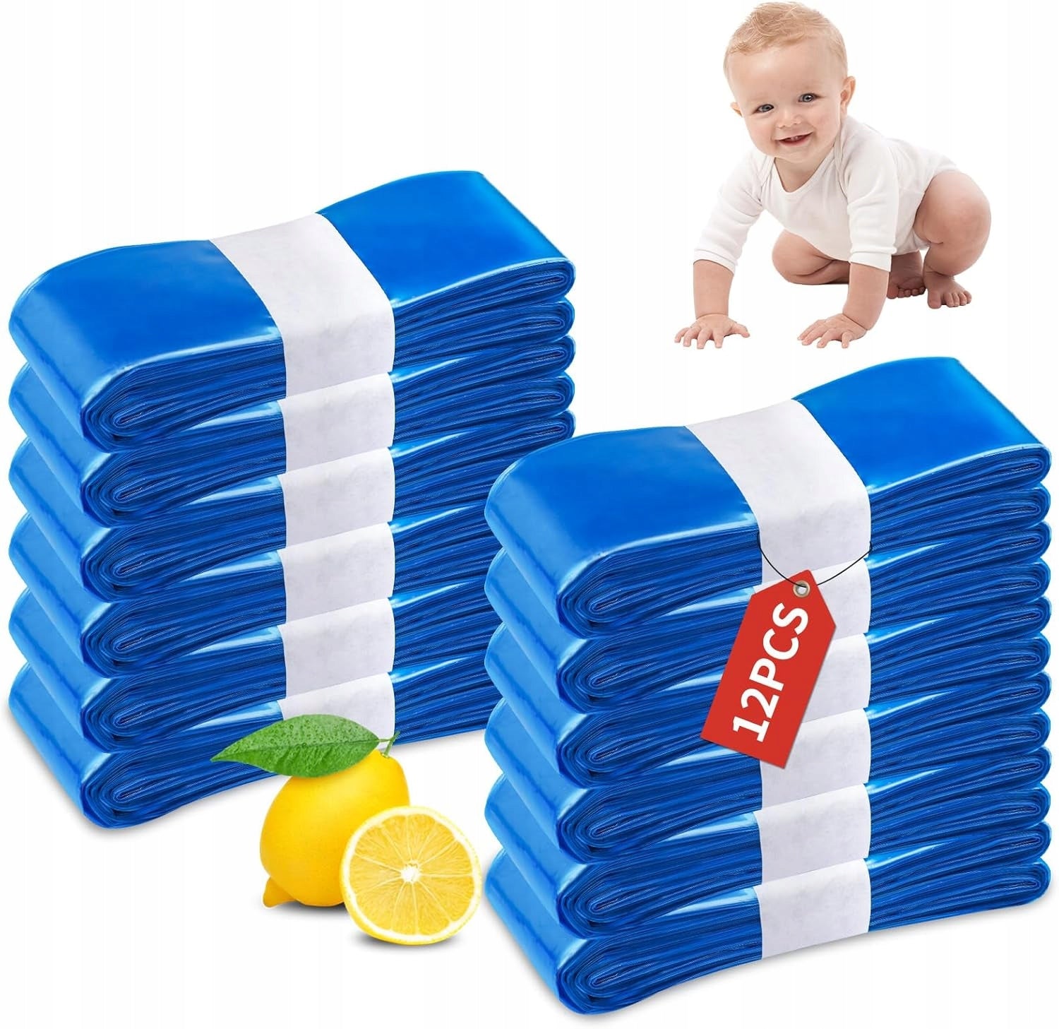 12 x For ANGELCARE Refills Diaper Basket Bags