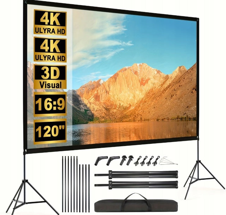 120" 3,05m Projection Screen with 16:9 4K HD Tripod Brand no brand