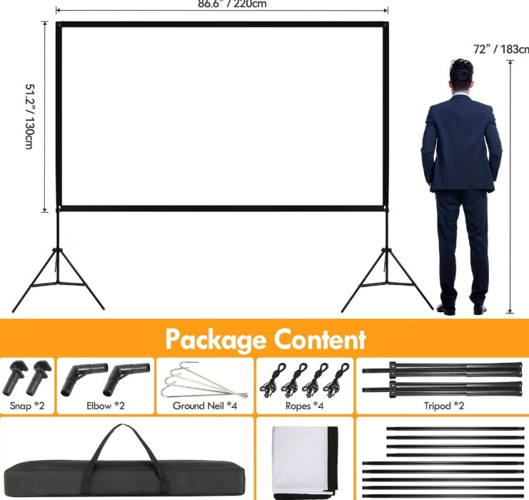 120" 3,05m Projection Screen with 16:9 4K HD Tripod Manufacturer code EKRAN PROJEKCYJNY DO KINA DOMOWEGO