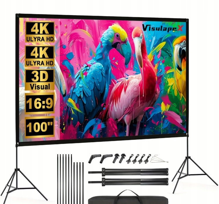 120" 3,05m Projection Screen with 16:9 4K HD Tripod