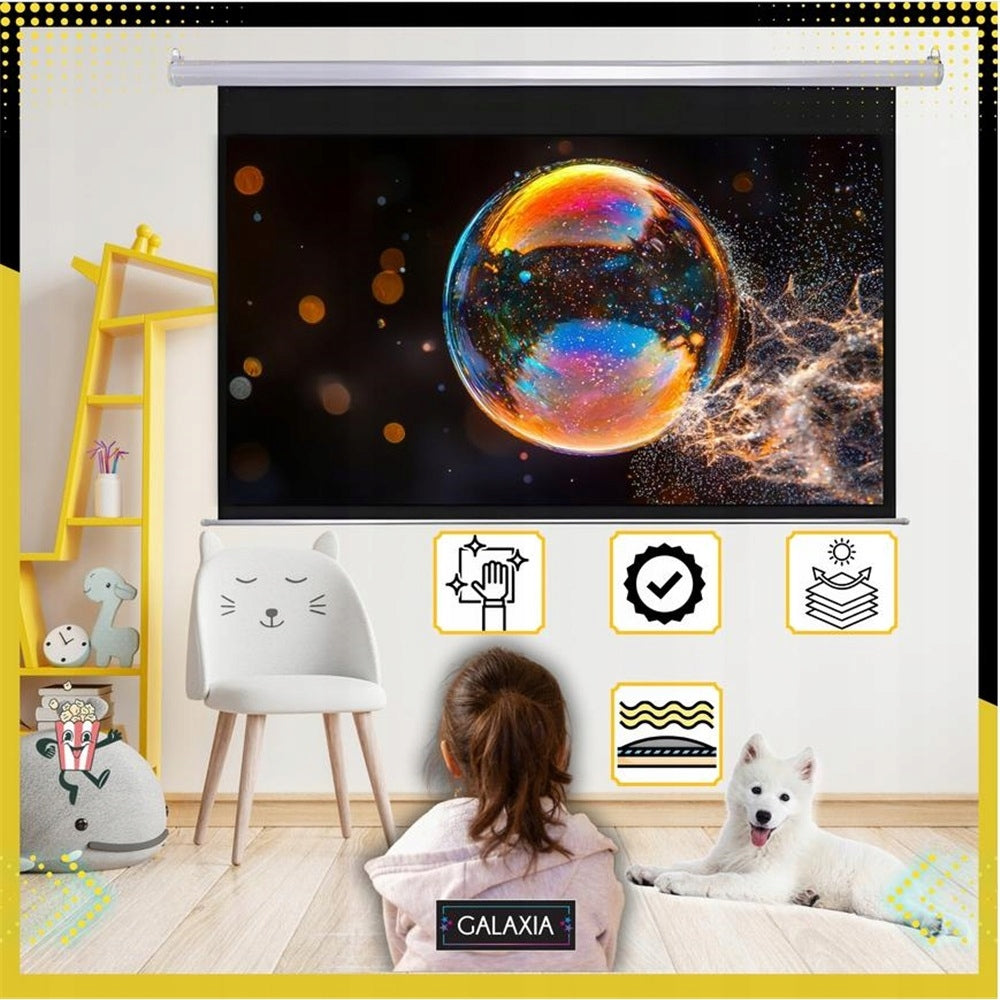 120 INCH 16:9 PROJECTION SCREEN WITH A SET OF ACCESSORIES FOR WATCHING MOVIES