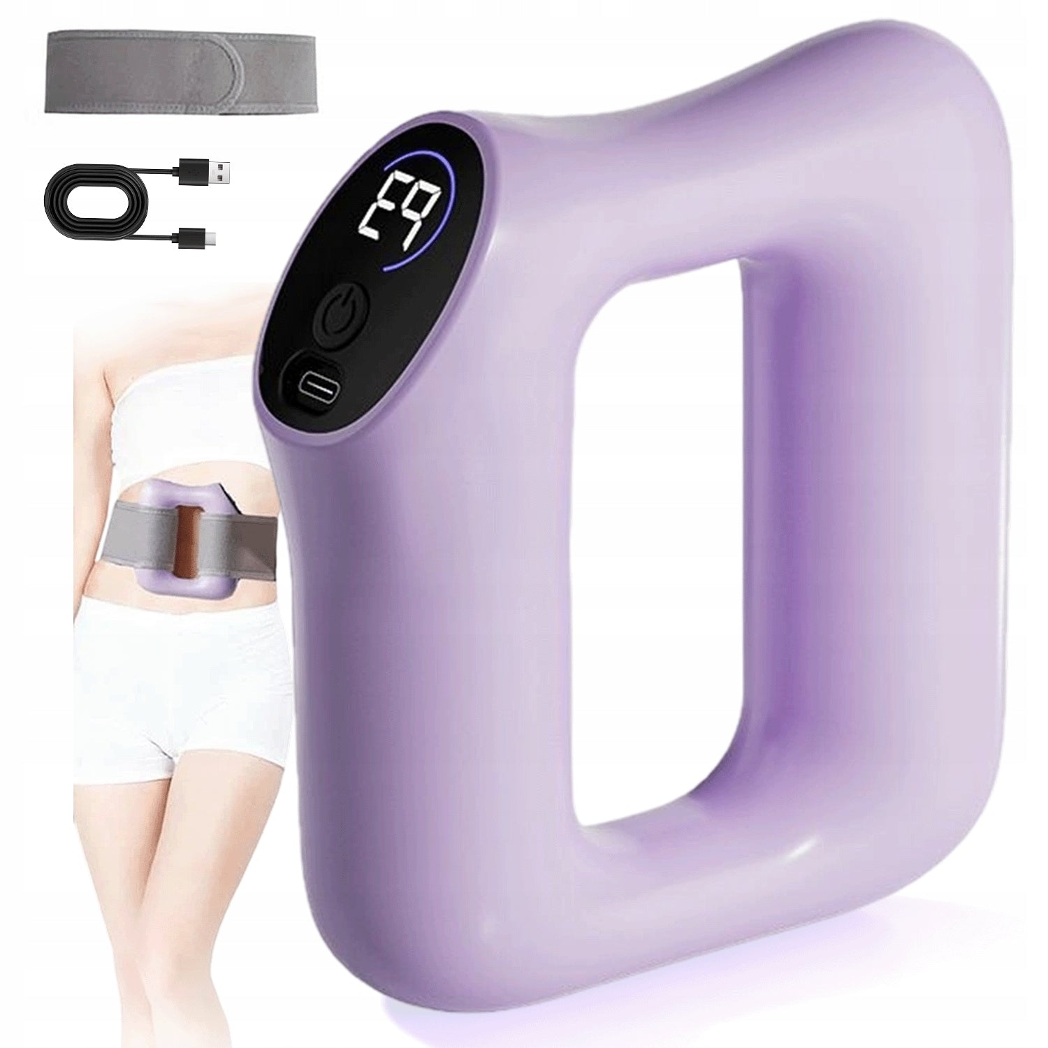 1200MAH MASSAGE BELT PURPLE 3 MODES WITH REINFORCED STRAP Packaging status original