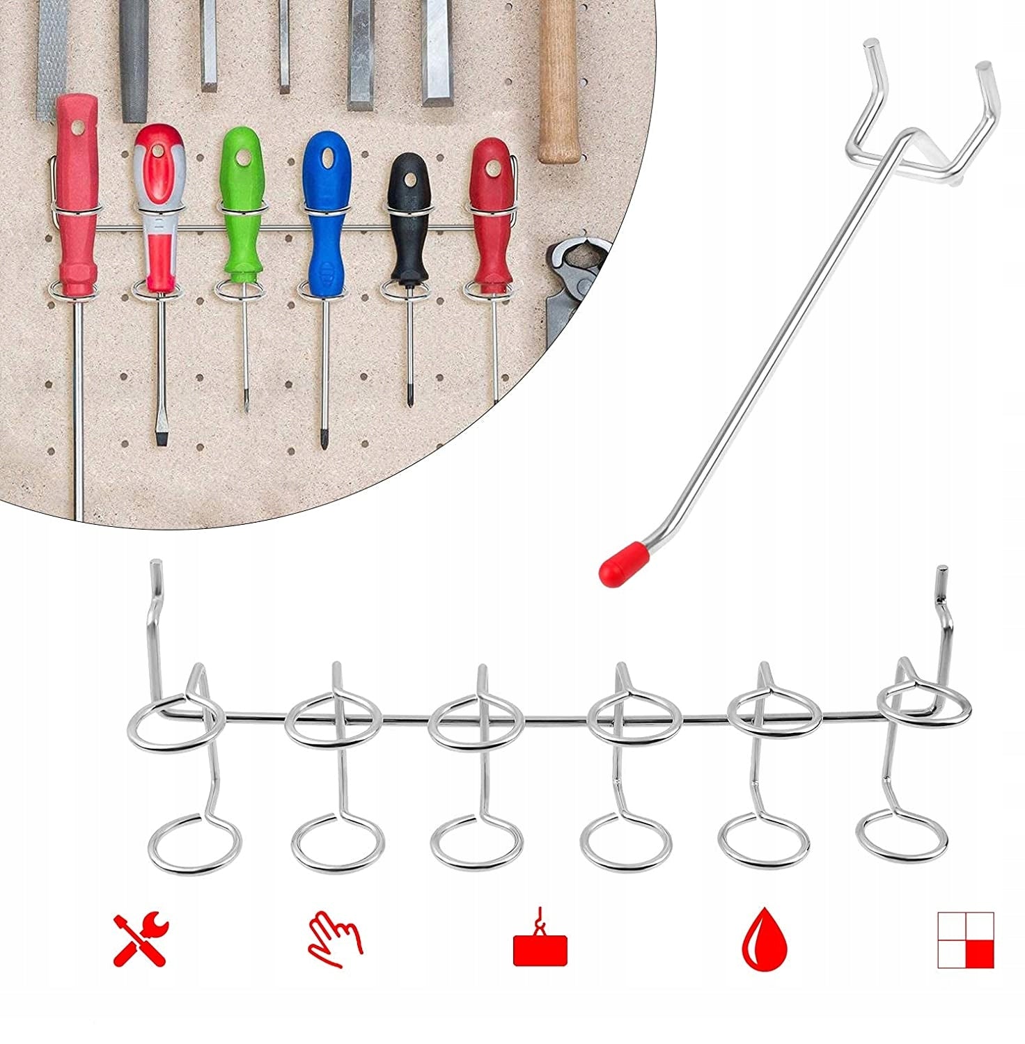 122pcs Metal Pegboard Hook Set Product width 5 cm