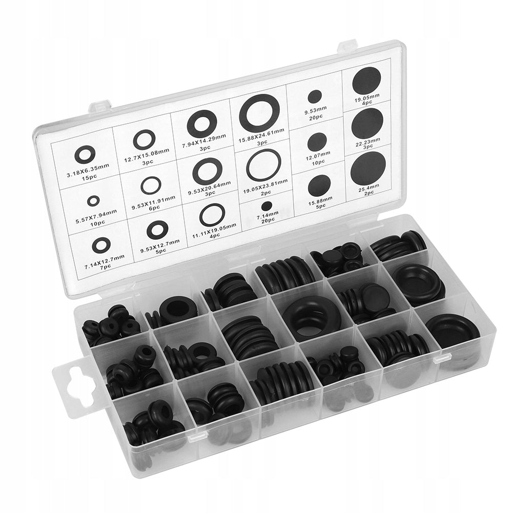 125pcs assortment kit rubber grommet electric wire 7W