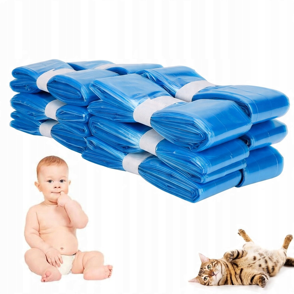 12PCS For ANGELCARE Refills Diaper Basket Bags Packaging status original