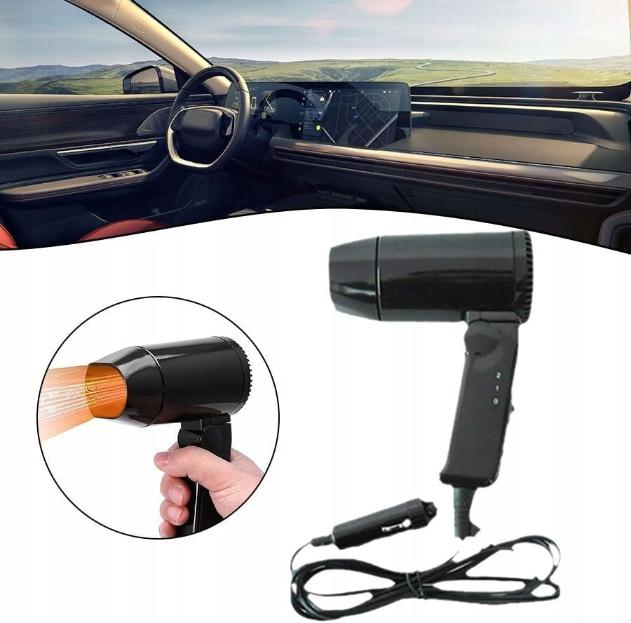 12V CAR FOLDING HAIR DRYER WITH TWO HEATING MODES