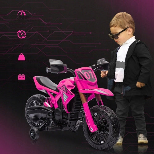 12V ELECTRIC CHILDREN'S SCOOTER WITH TRAINING WHEELS 3 KM/H FOR 3-8 YEARS Brand no brand