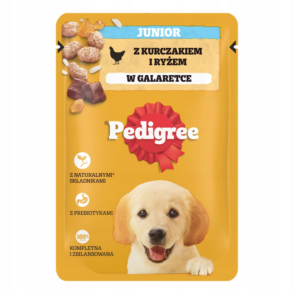 12X PEDIGREE JUNIOR SACHET 100G - FOR PUPPIES, WITH CHICKEN AND RICE Brand Pedigree