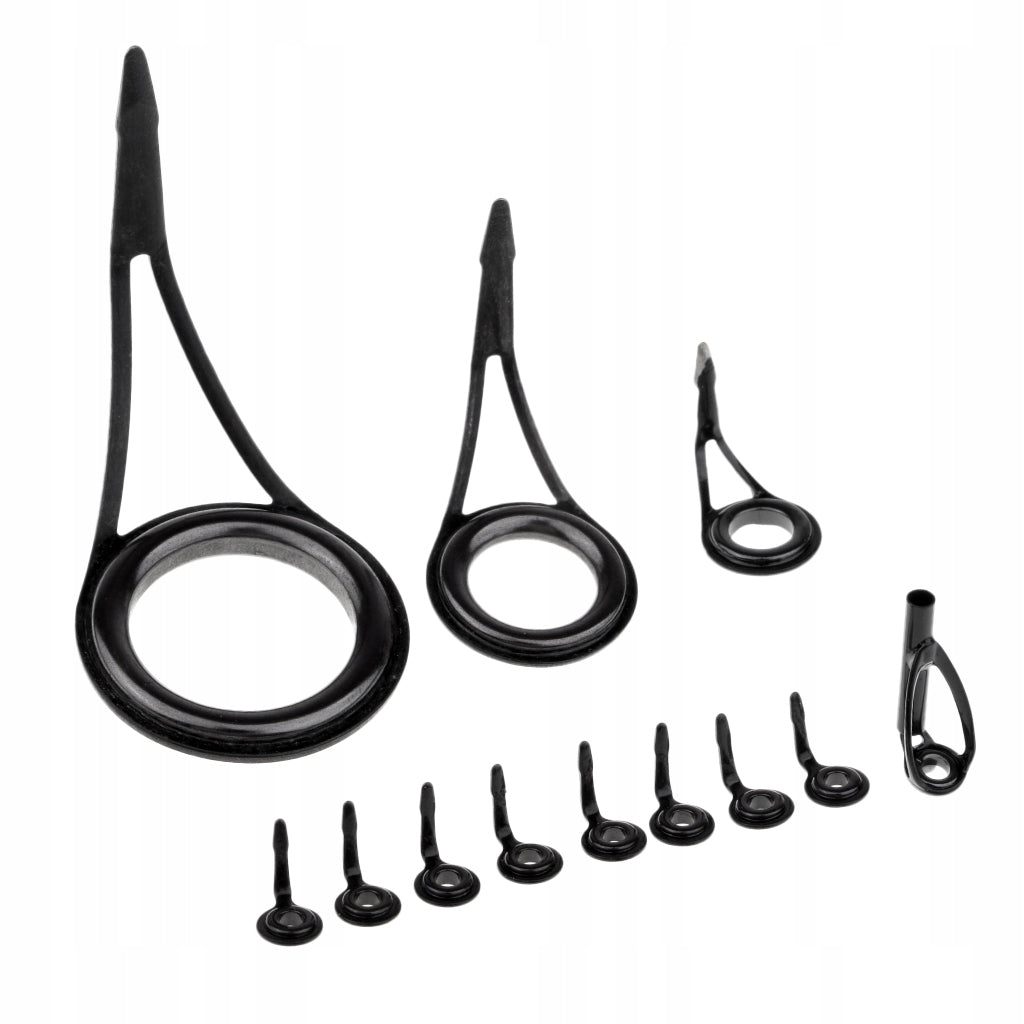 12pcs Saltwater Fishing Rod Tip Stainless Steel Guides Repair Kit DIY Brand no brand