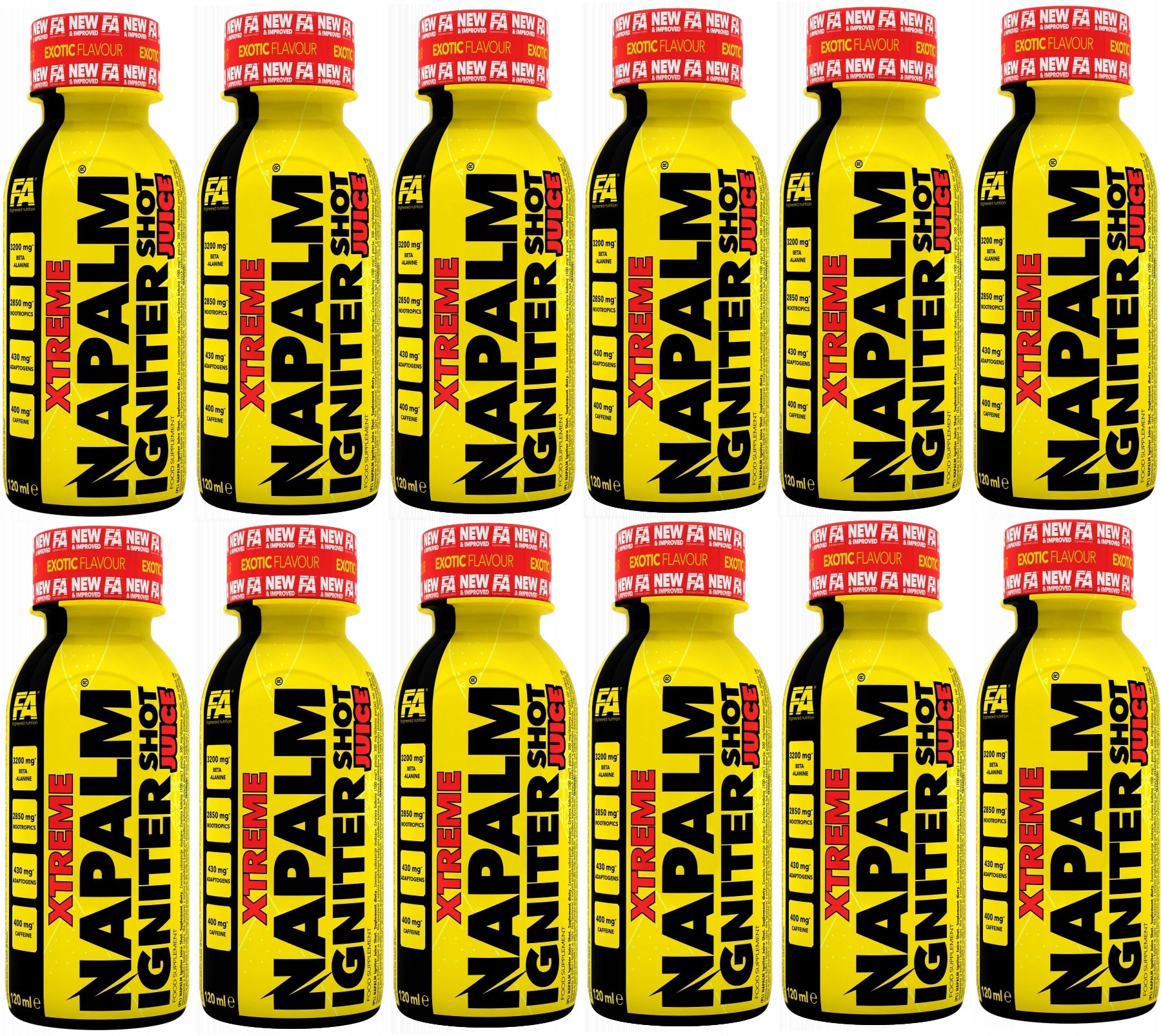 12x FA Napalm Igniter Juice Shot 120 ml with exotic flavor