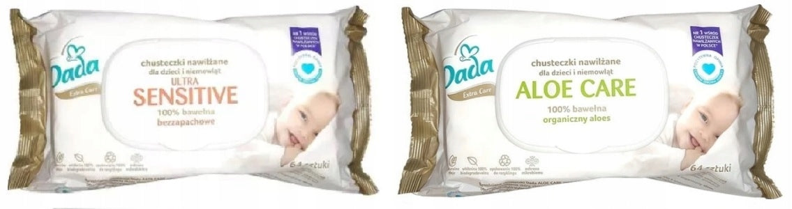 12x Moisturized Wipes Dada Care Sensitive Aloe Brand Dada