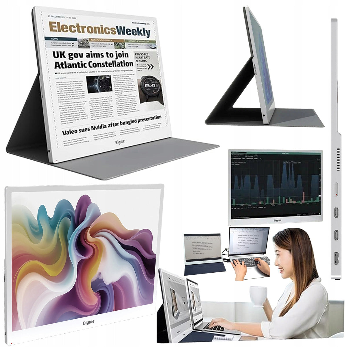 13,3" Color Portable Monitor for Phone LAPTOP e-ink BIGME B13