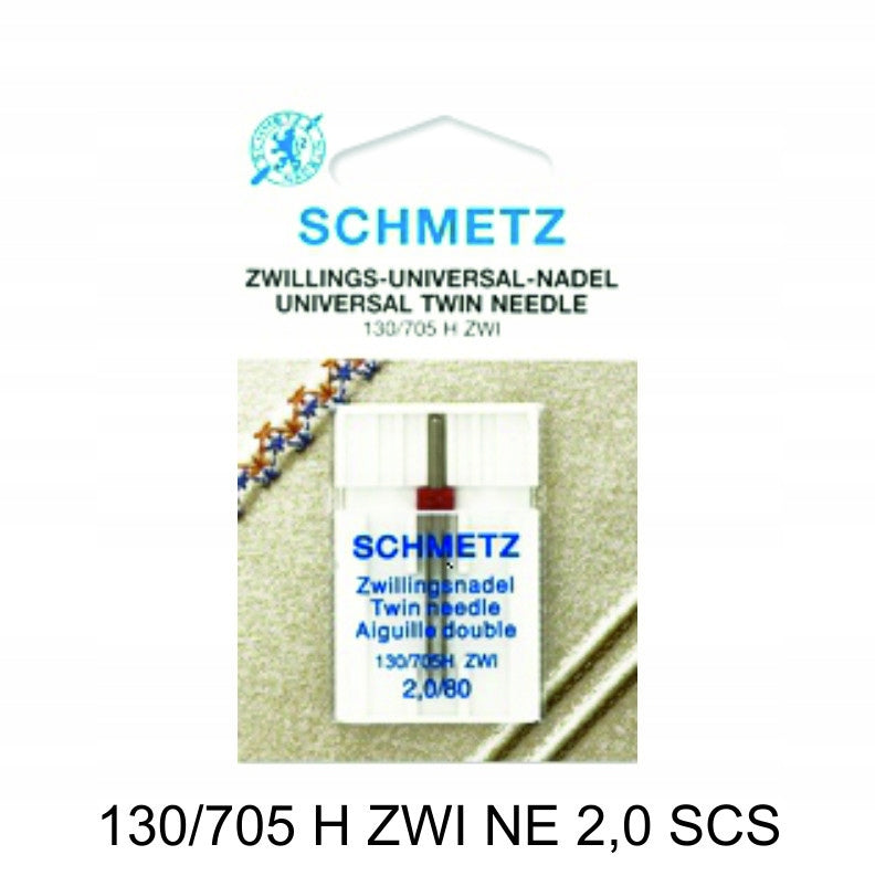 130/705 H ZWI NE 2,0 SCS - Double needle for household machines 2/80 Schmetz