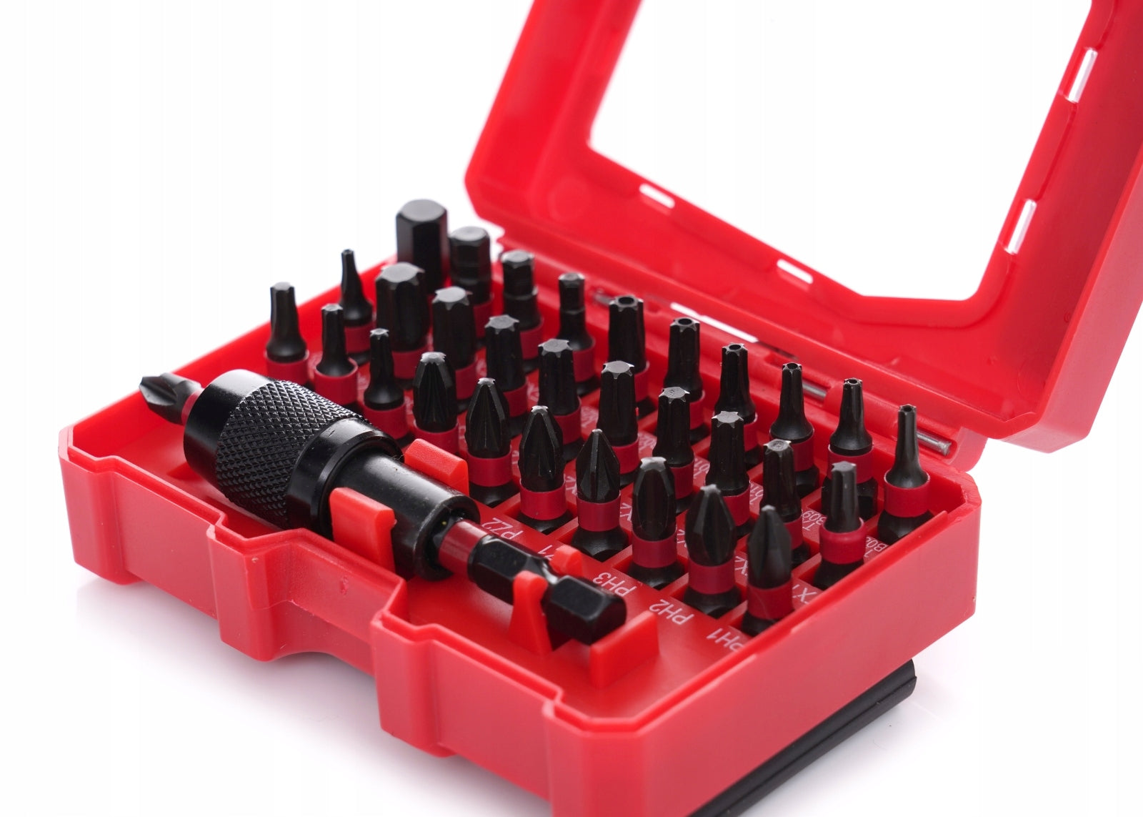 Antgalių rinkinys Strong Impact, TORX, PZ1, HEX3, 32 vnt., lagaminėlyje