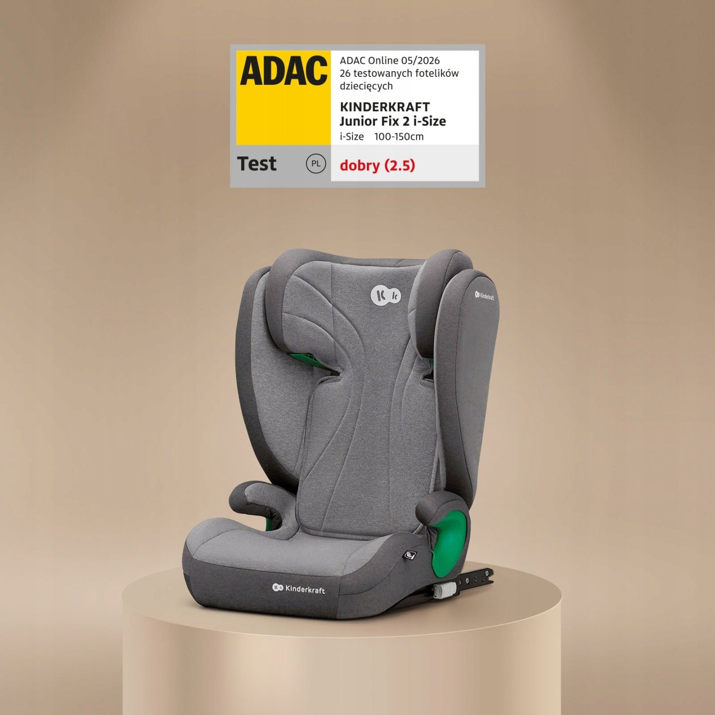 15 36 ISOFIX KINDERKRAFT JUNIOR FIX2 I-SIZE CHILD CAR SEAT Color gray