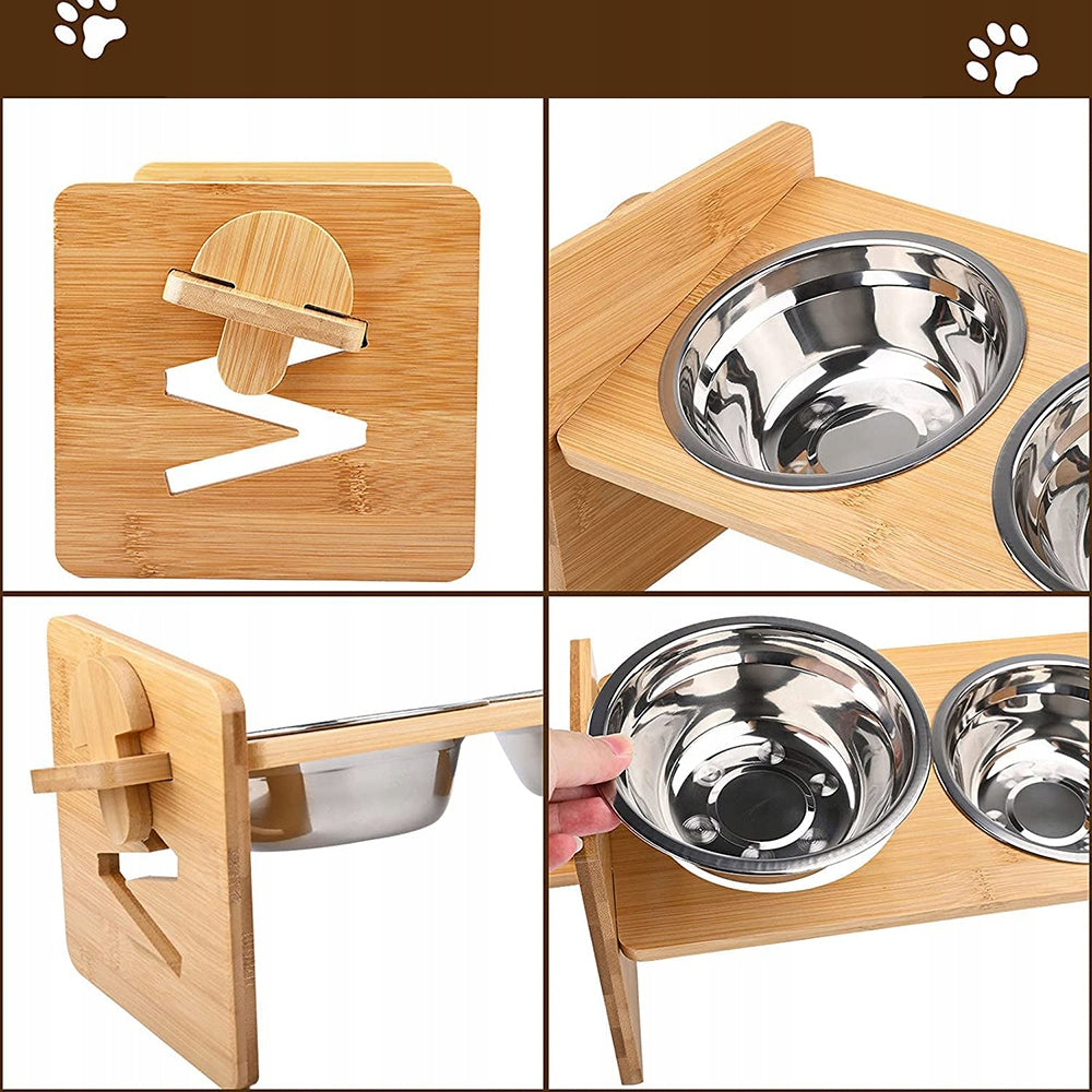 15° DOUBLE DOG CAT BOWL WITH STAND ON FOOD RACK Capacity 760 l