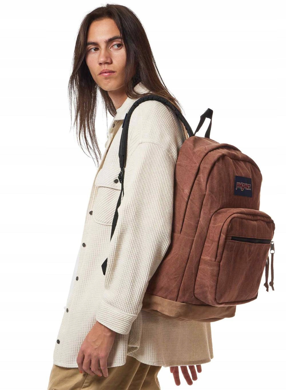 15" Laptop Backpack JanSport Right Pack Expressions - Aged Canvas Brown Gender unisex