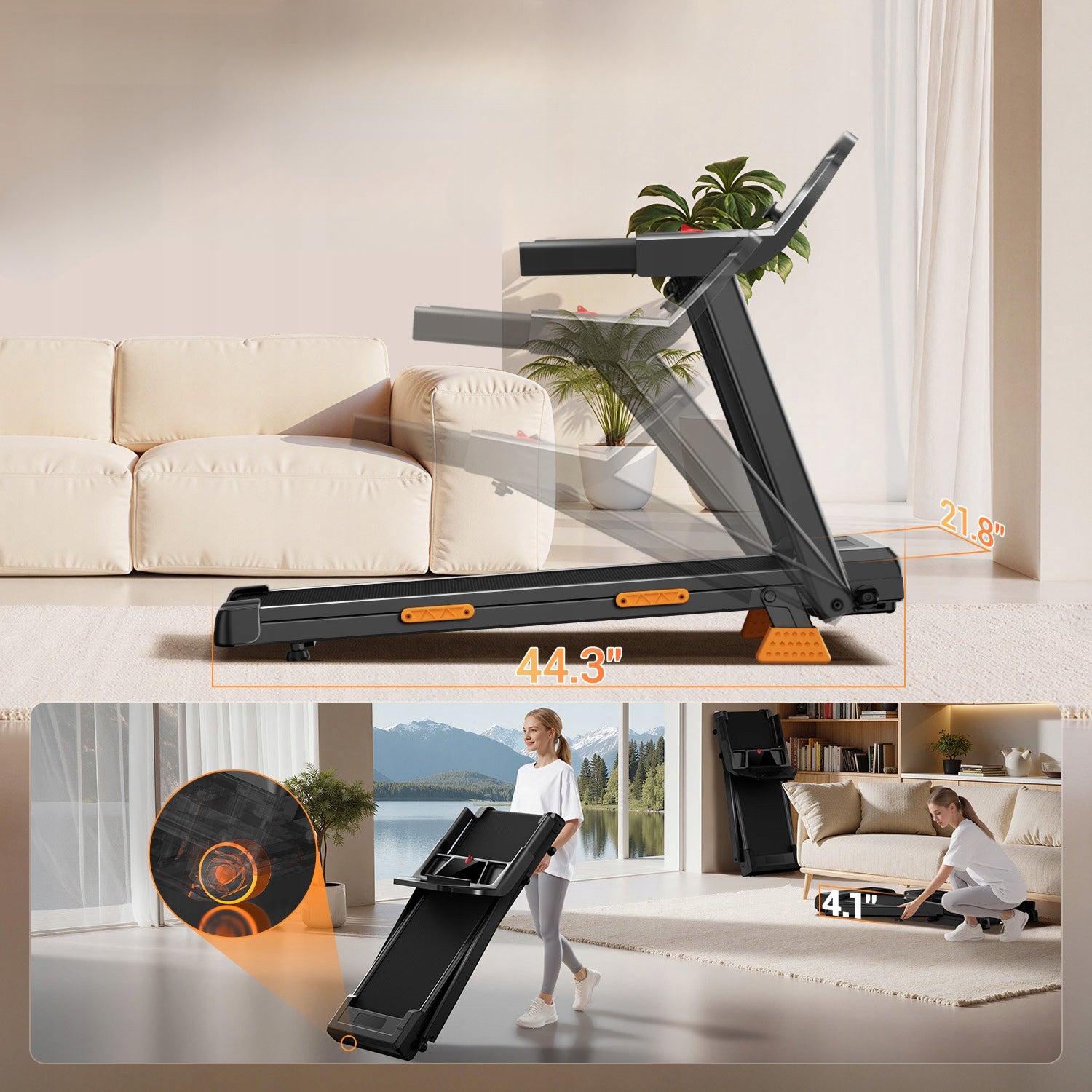 15% slope 3-in-1 treadmill with load capacity of 180 kg and running speed12 km/h Manufacturer code MCSF20