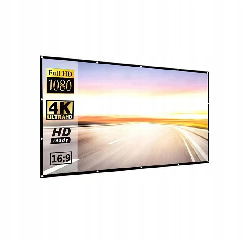 150" 16:9 RETRACTABLE PROJECTION SCREEN PORTABLE FOR PROJECTOR