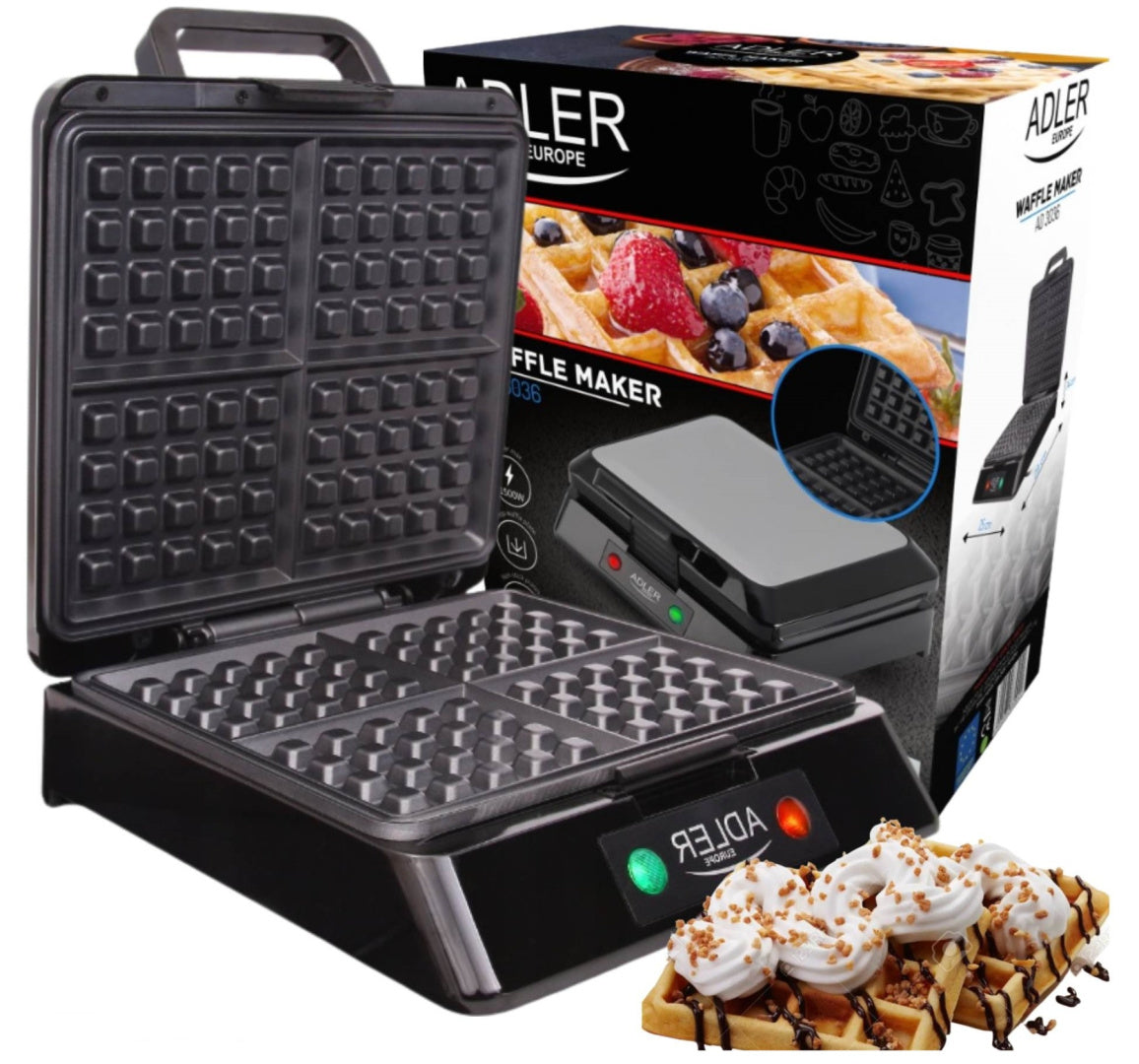 1500W WAFFLE MAKER FOR 4 LARGE CRISPY WAFFLES XXL STRONG NON-STICK
