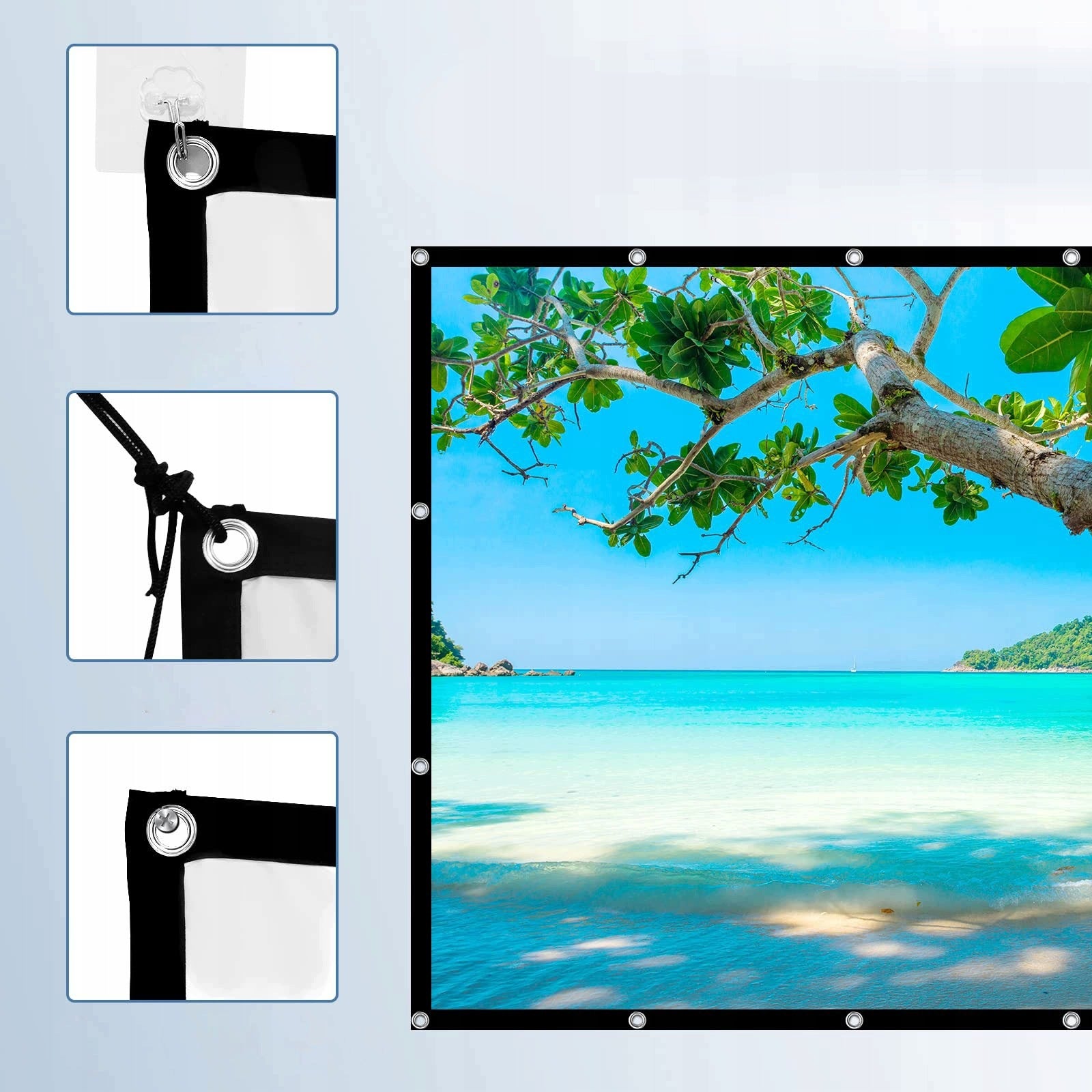 150CALI 332*187CM PROJECTION SCREEN for Projector Portable Retractable 16:9 Model HGA0318STV3ZYR