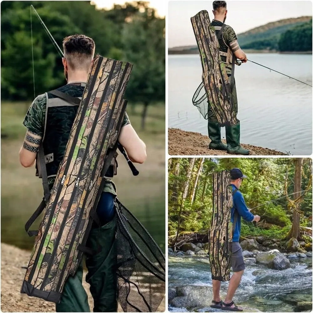 150cm Fishing Rod Bag 3 Layer Foldable Sea Fishing Tackle Bag 5 Pockets Brand no brand