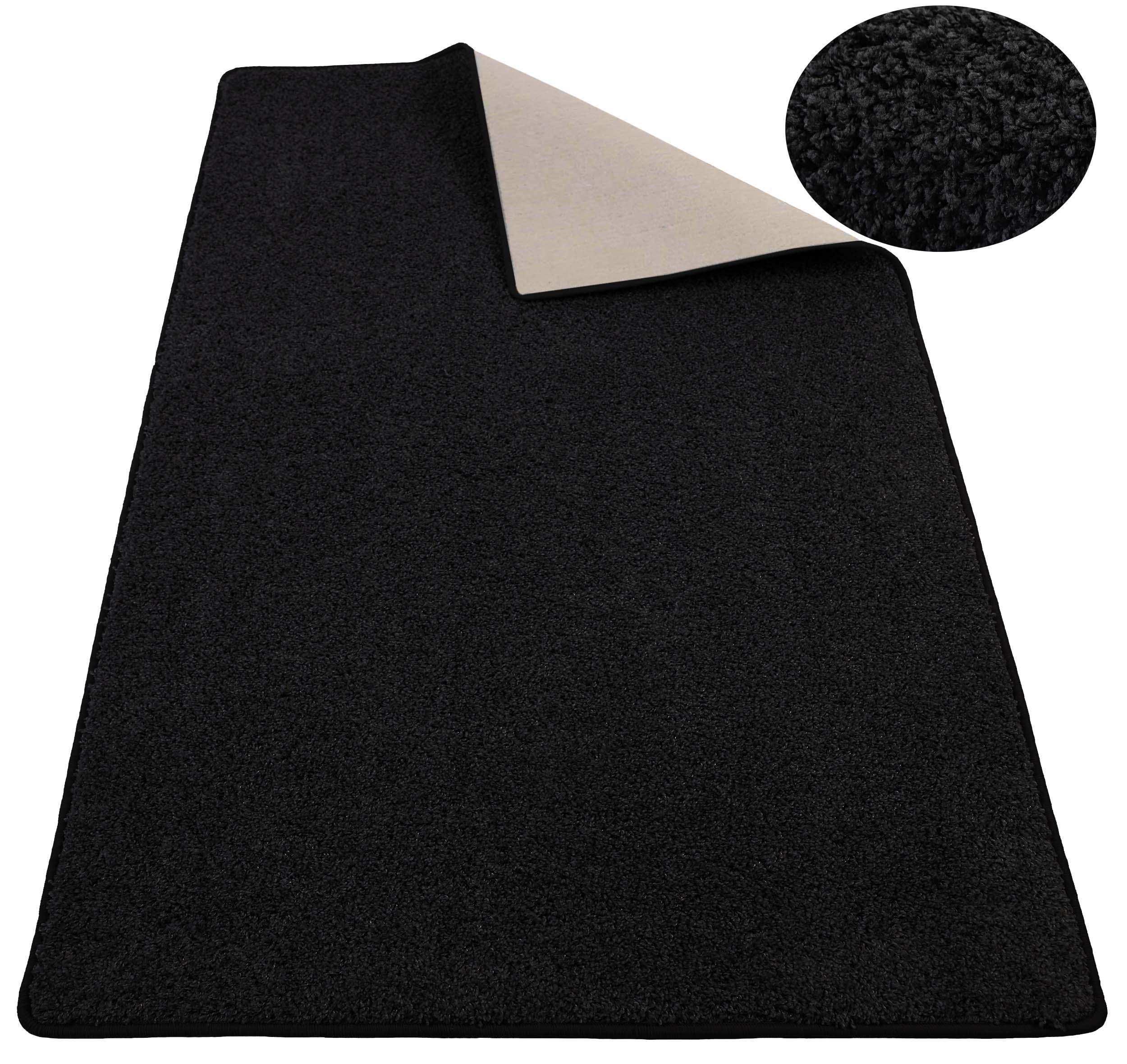 150x200cm SHAGGY BLACK CARPET FOR THE ROOM, SOFT SHAG 2CM