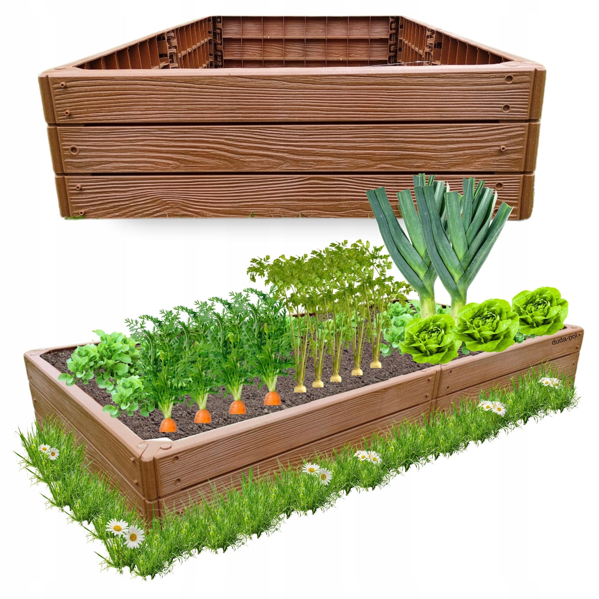 150x75 VEGETABLE CHEST VEGETABLE BED GARDEN VEGETABLE - Brown