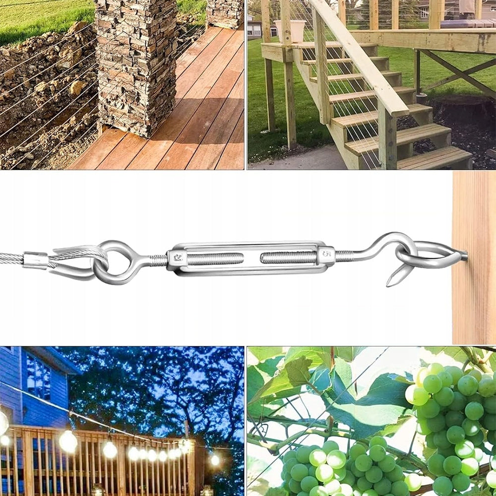 15M STAINLESS STEEL CABLE 3MM STEEL CONSTRUCTION 7X7 FOR PERGOLAS AND CORDS Kind Balcony