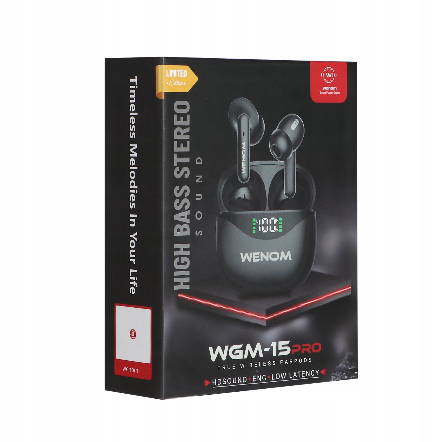 15pro Enc TWS Bluetooth 5,3 Wireless Sports Headphones with POWERBANK Brand Wenom