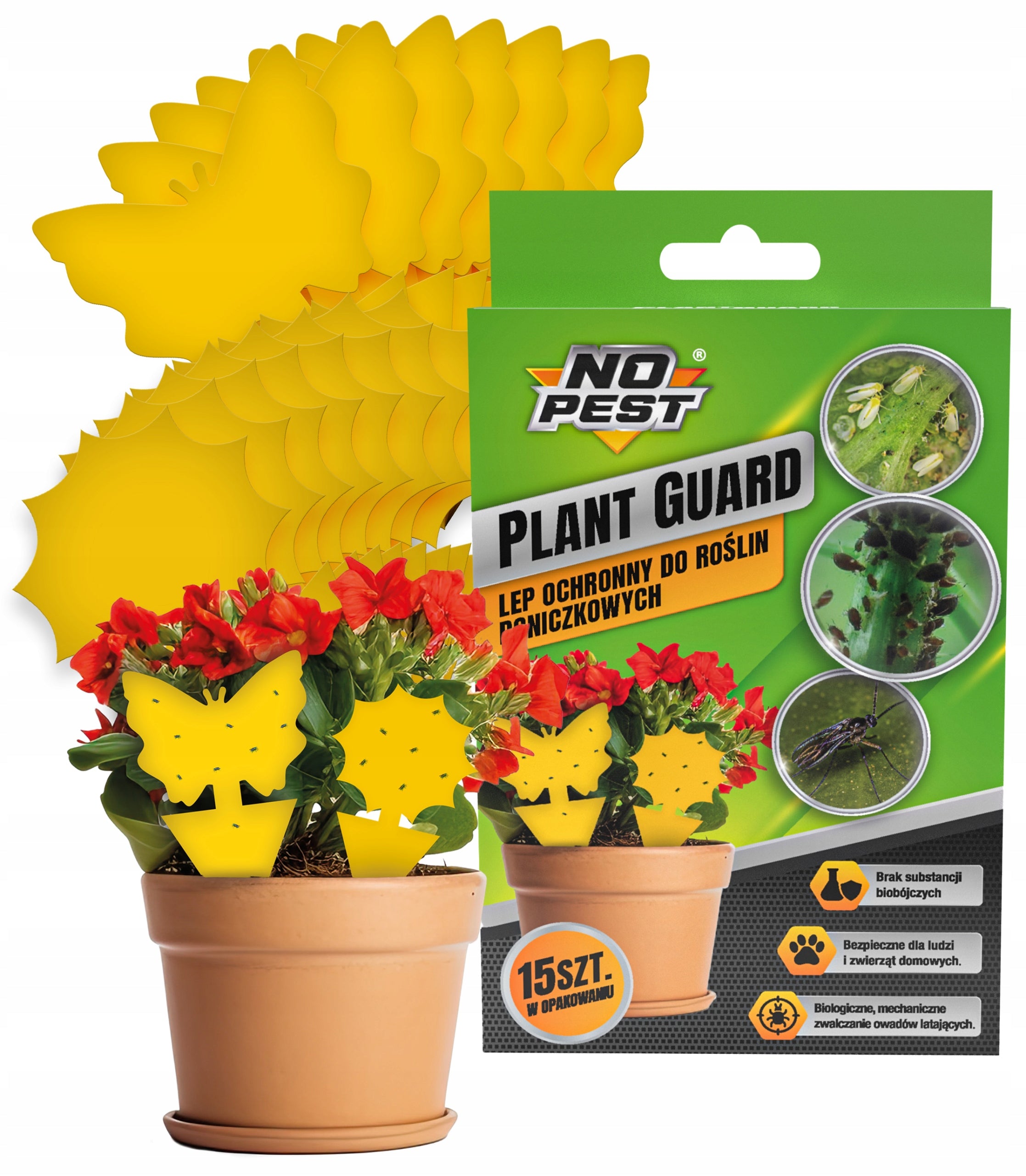 15x STICKY TRAP STICKY BUTTERFLY FOR POTS ON EARTH APHIDS