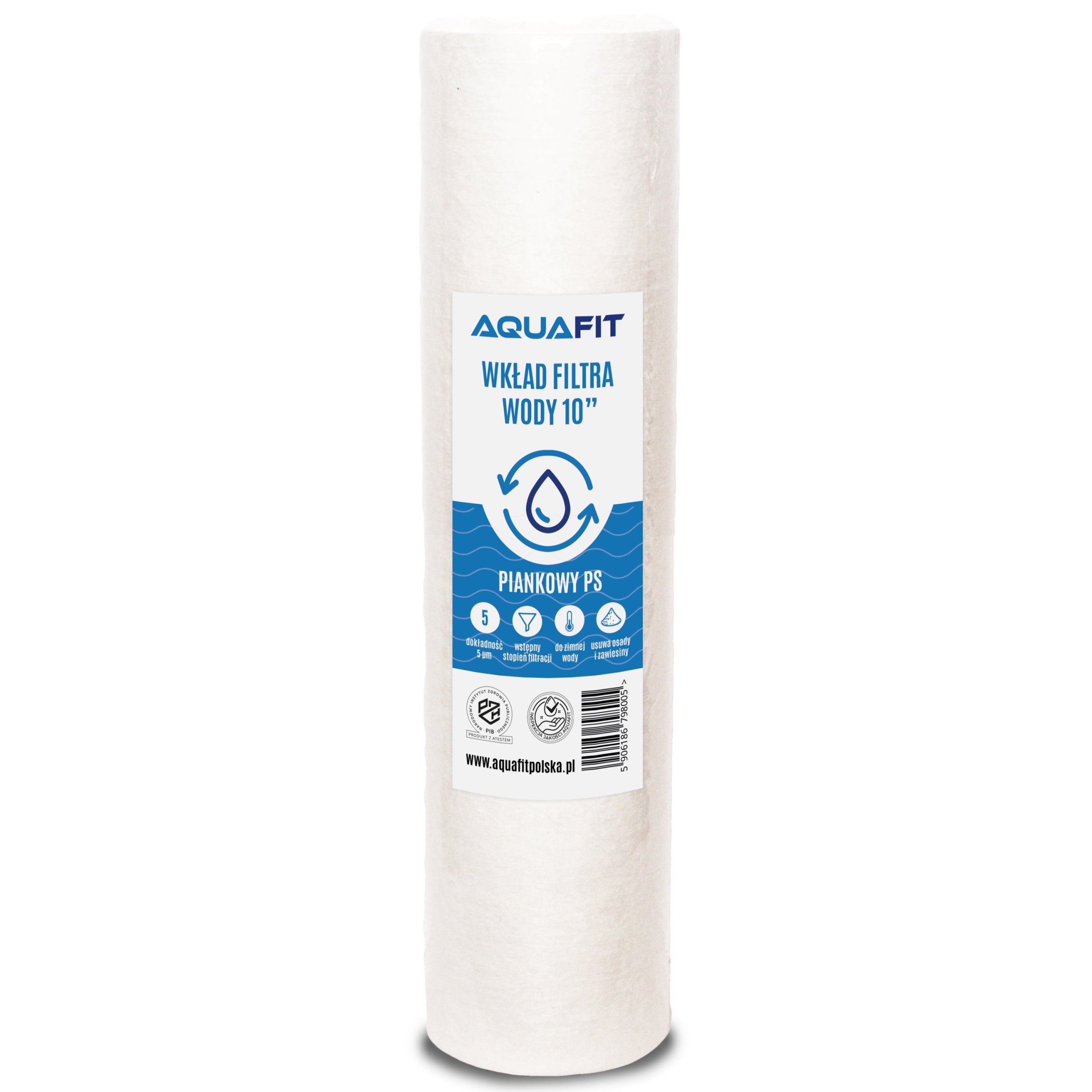 15x Water Filter Polypropylene Foam Cartridge 10" 5 microns PS AQUAFIT Brand Aquafit