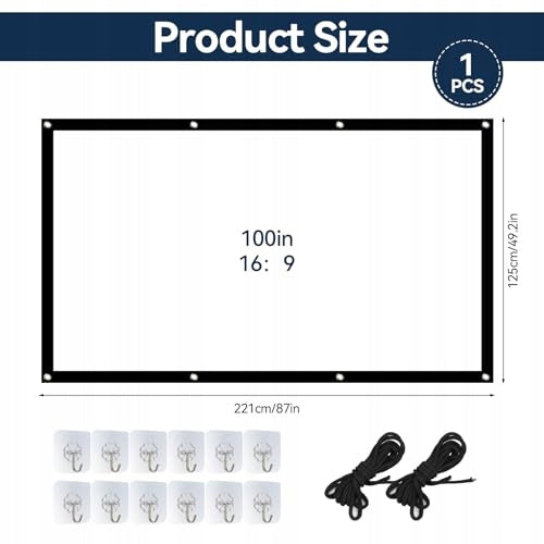 16:9 HD PROJECTION SCREEN FOLDING HOME OFFICE SCHOOL gift included Brand no brand