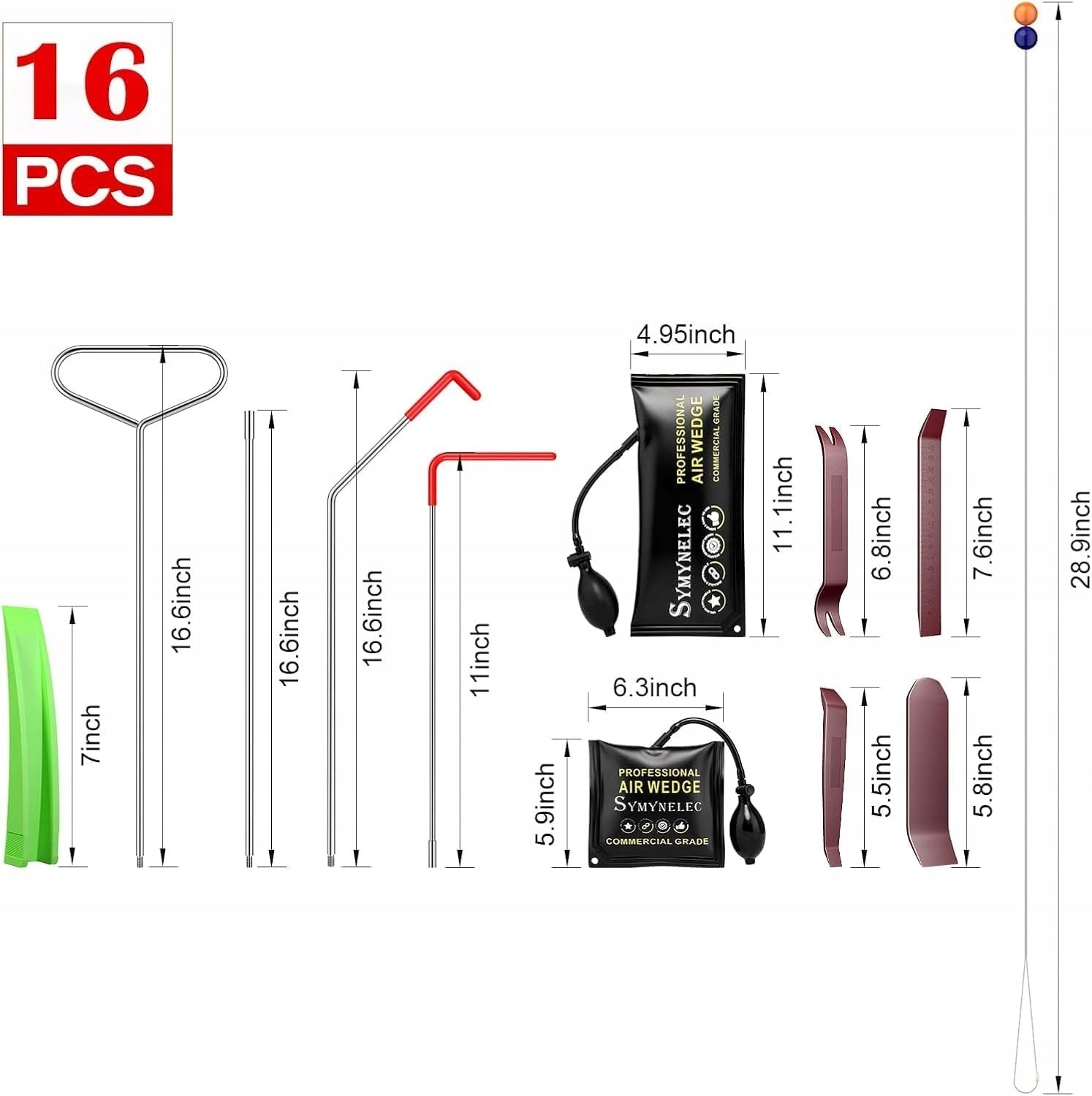 16 el. car tool set for emergency car opening