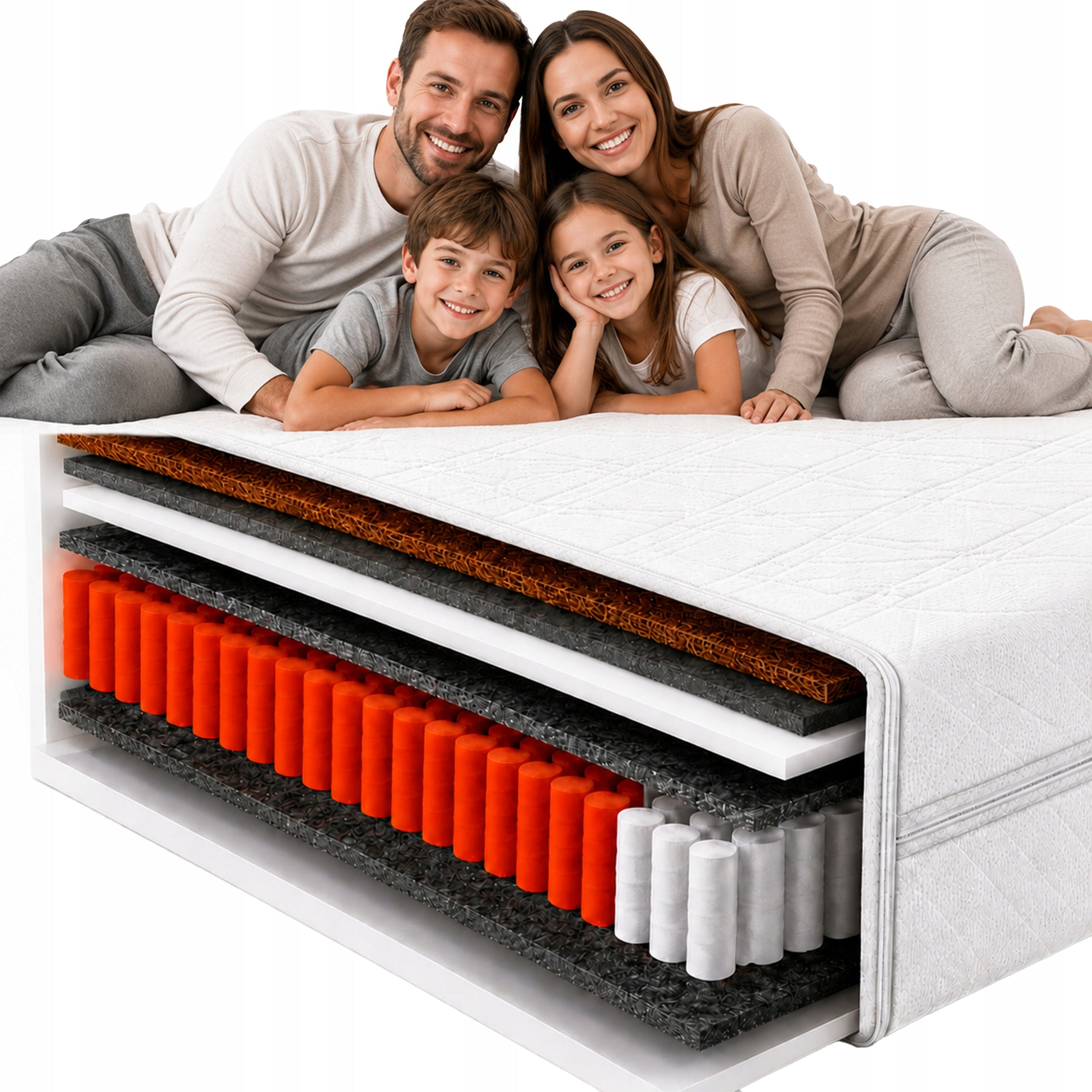 160x190 POCKET MATTRESS KOKO hard durable 20cm coconut HR foam