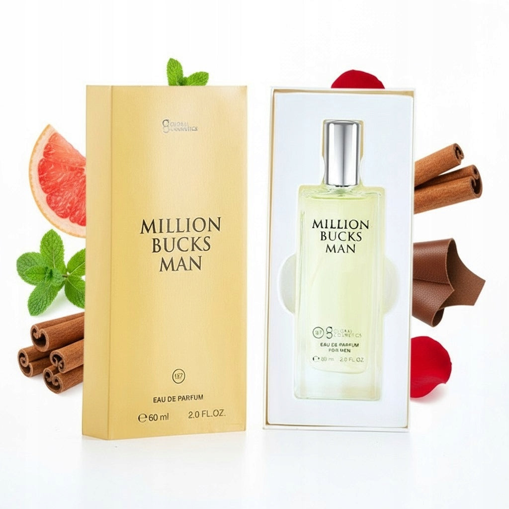 167 MILLION BUCKS MAN 60ml FRENCH MEN'S PERFUME LASTING STRONG FRAGRANCE
