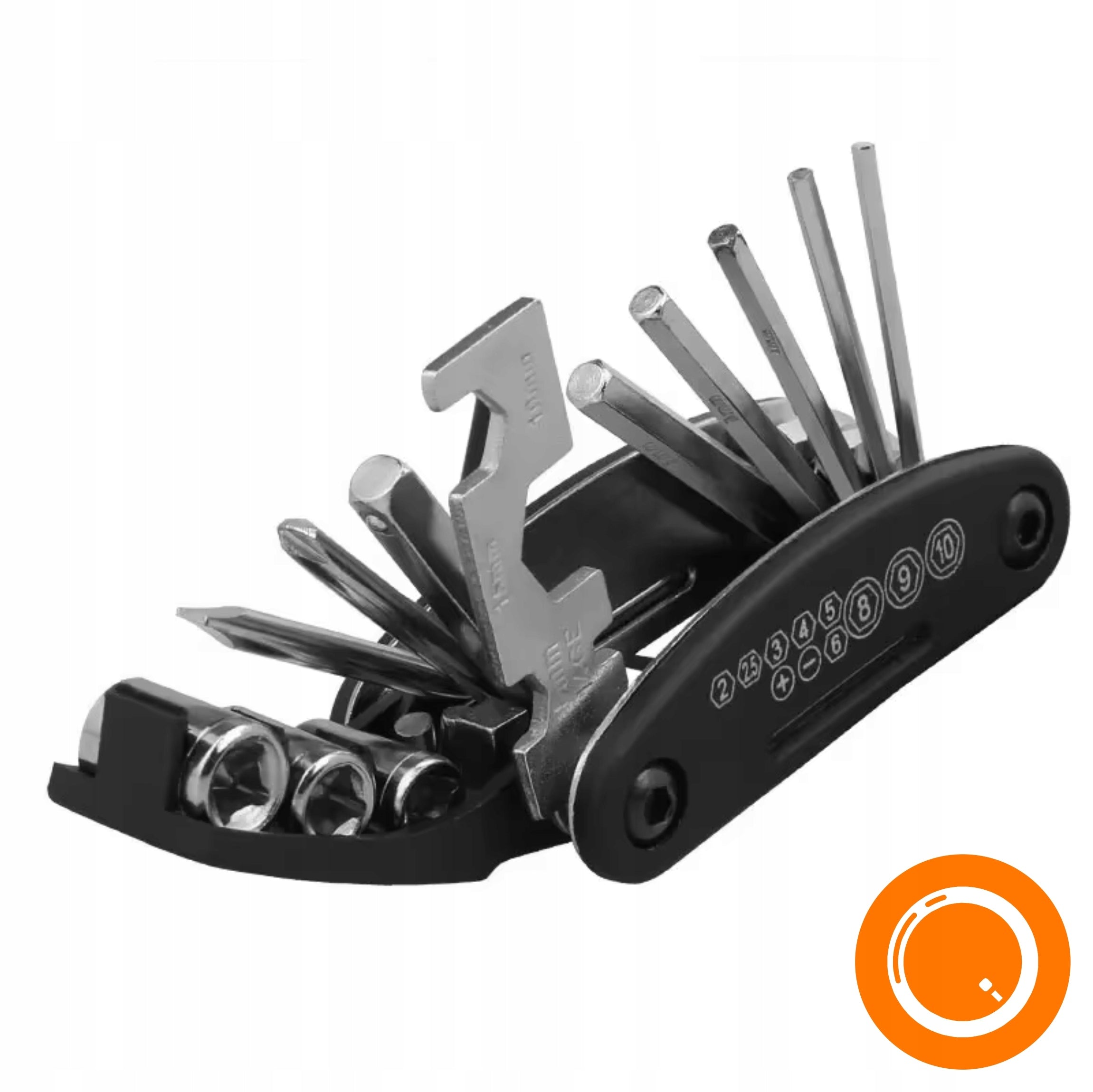 16in1 MULTITOOL BICYCLE WRENCHES TOOL REPAIR KIT + PATCHES, GLUE Model EVI SERIES - AKCESORIA ROWEROWE ZESTAW NAPRAWCZY