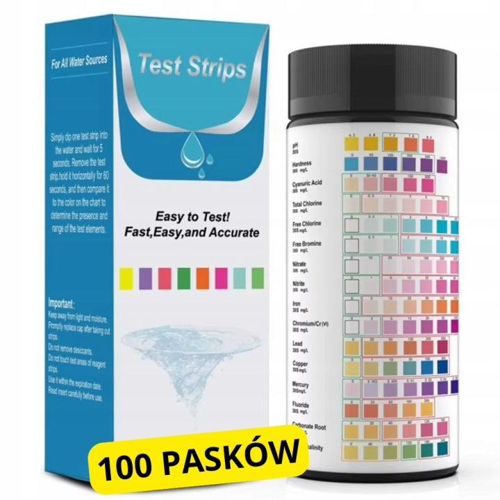 16in1 Water Test Strips, 100 Pieces – Drinking Water & Pool Quality Test Brand no brand