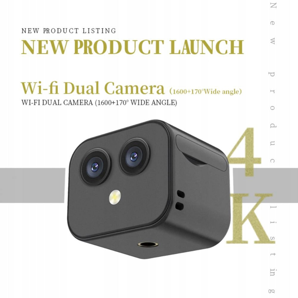 170° 4K WIFI BATTERY OPERATED CAMERA WITH TEL PREVIEW Color black