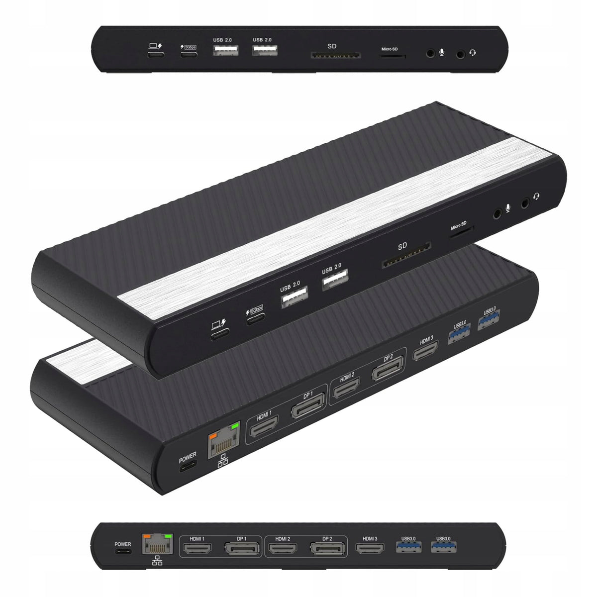 17in1 DisplayPort 4K USB-C 4K 1000Mbps Docking Station