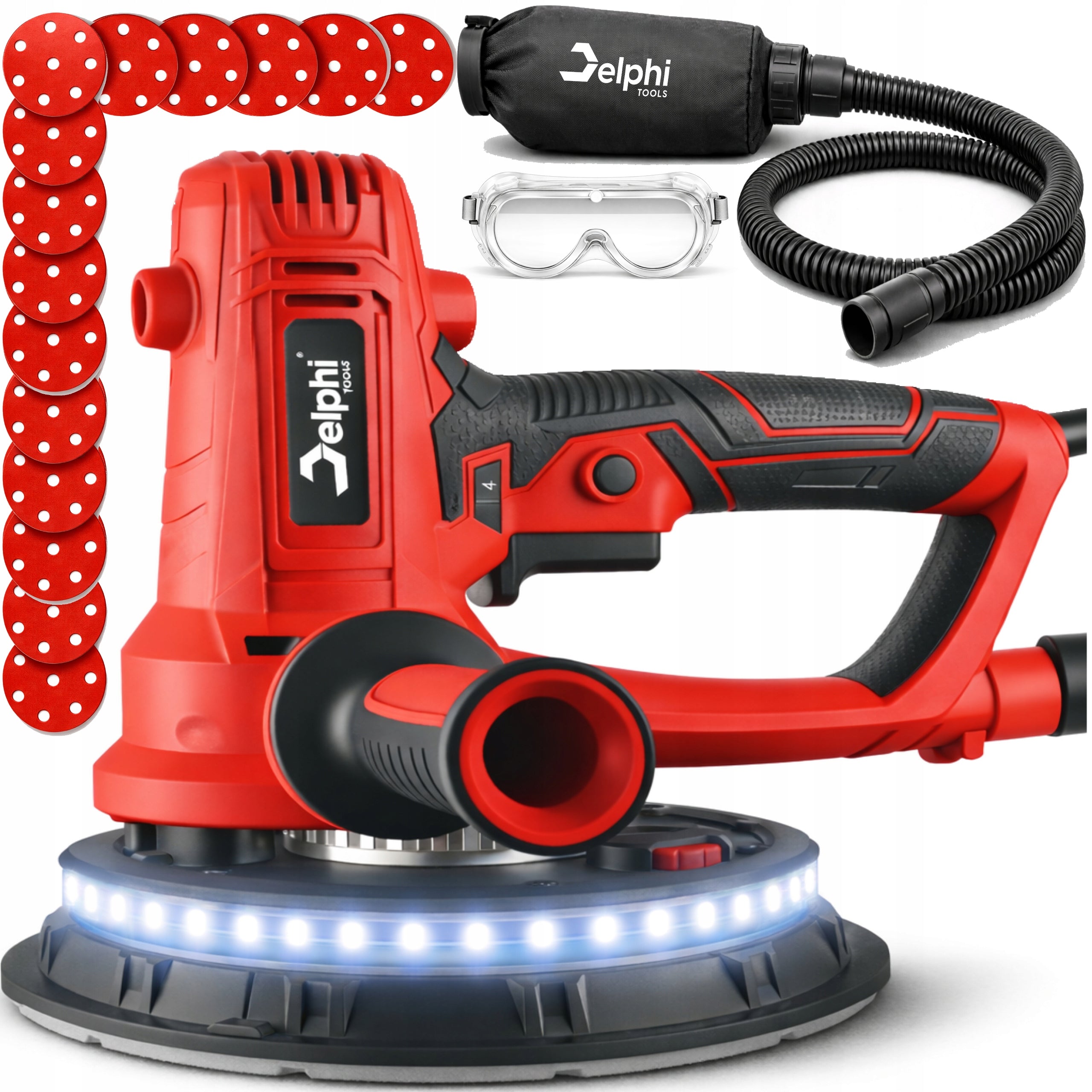 180MM GRINDER FOR GRINDING PLASTER WALLS LED + 15 PAPERS