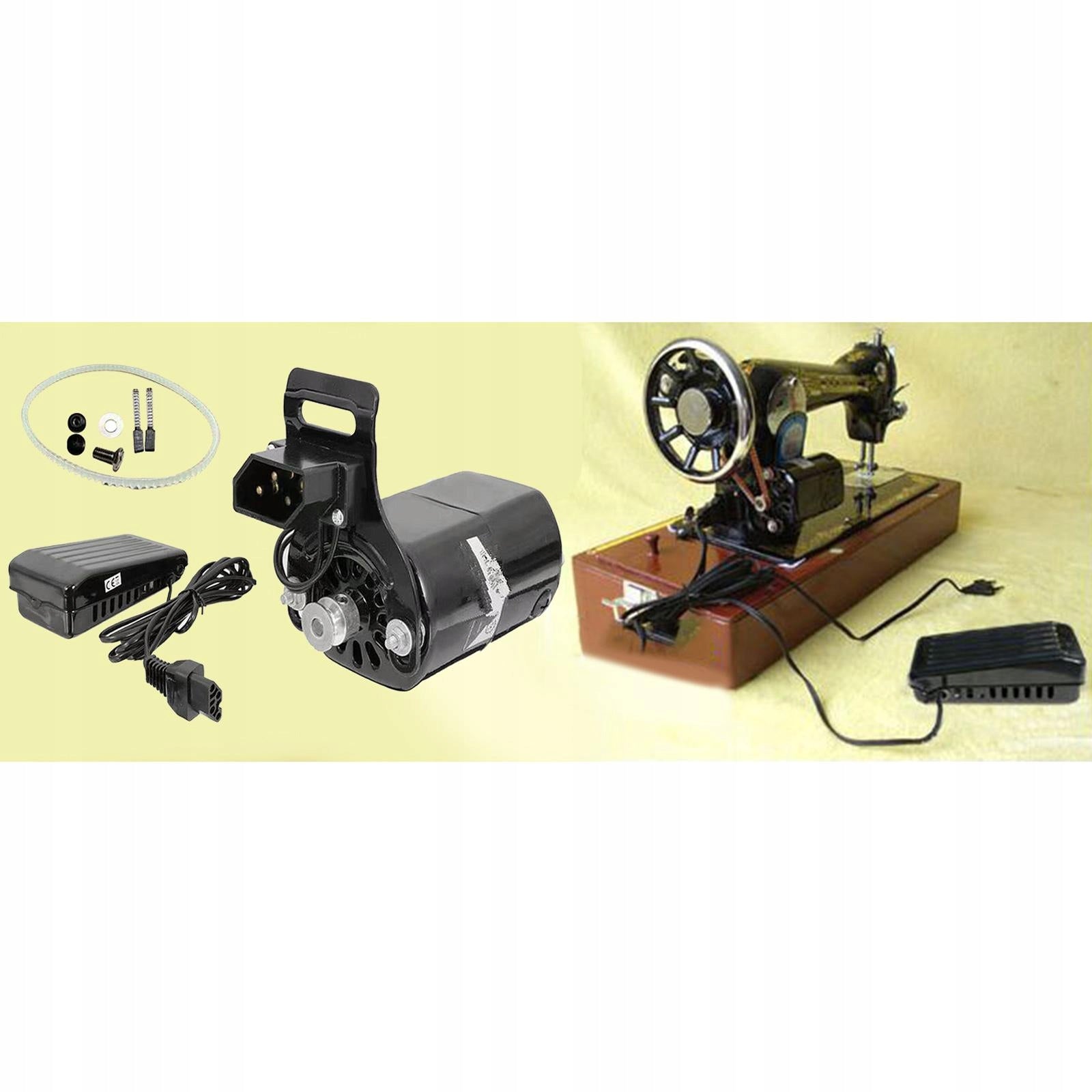 180W Household Old Sewing Machine Motor with Belt Sewing Foot Control Pedal Dominant color multicolor