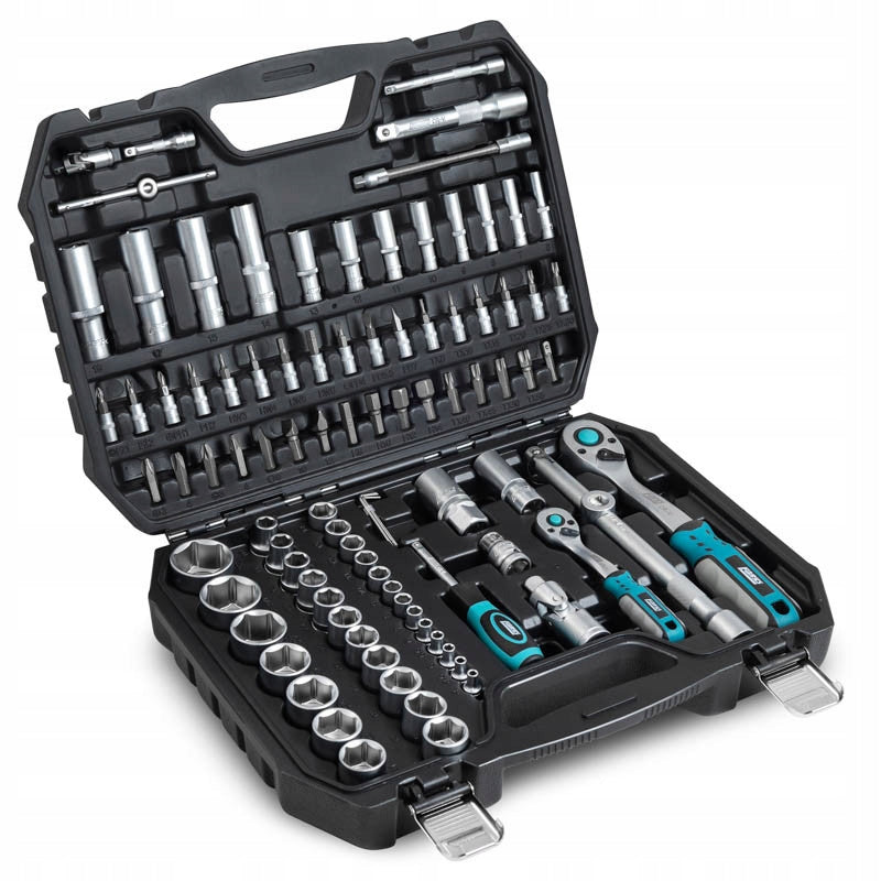 Galvučių rinkinys 1/2", 1/4", terkšlės, Torx ir šešiakampiai antgaliai, 94 vnt., FR2028
